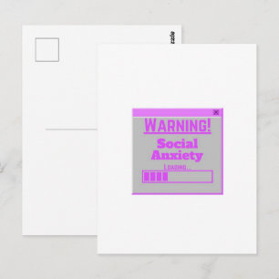 Waarschuwing Sociale Angst Roze Laadtabblad Briefkaart