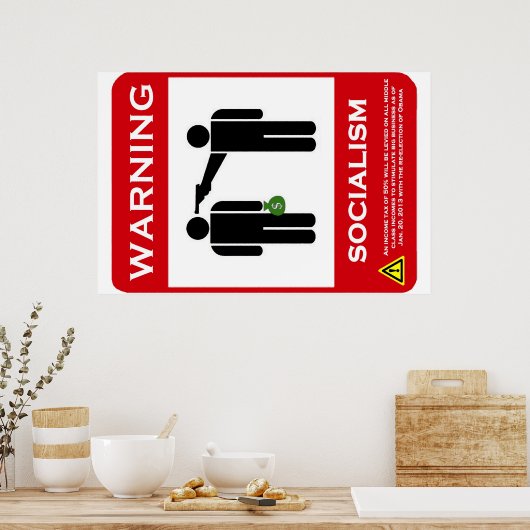 Waarschuwing: Socialistisch Poster (Keuken)