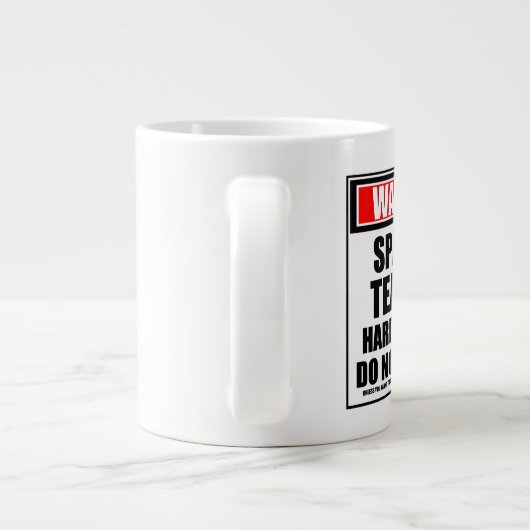 Waarschuwing Spaanse leraar hard werken Grote Koffiekop (Achterkant)