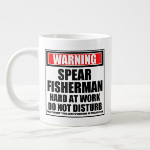 Waarschuwing Spear Fisherman Hard At Work Grote Koffiekop