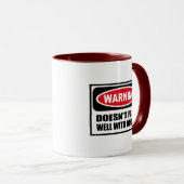 Waarschuwing SPEELT NIET GOED MET ANDERE Mok (Voorkant rechts)