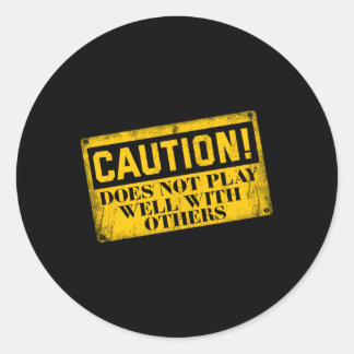 Waarschuwing speelt niet goed met andere voorzicht ronde sticker