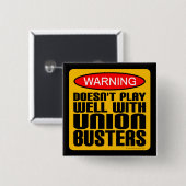 Waarschuwing: Speelt niet goed met de EU-klanten Vierkante Button 5,1 Cm (Voorkant /achterkant)