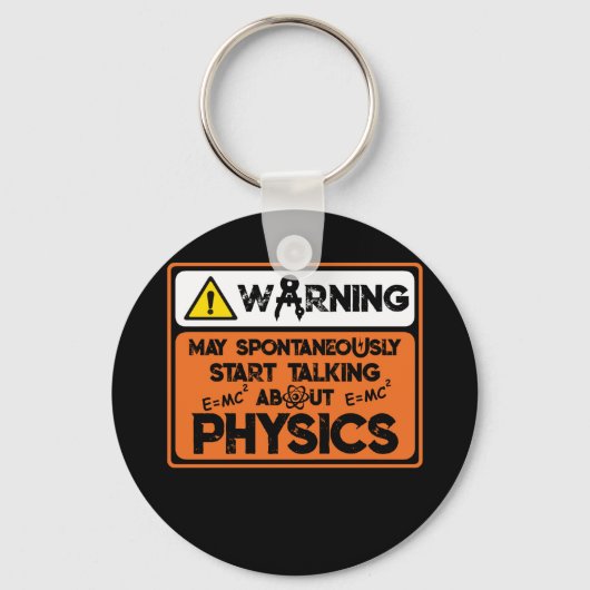 Waarschuwing spontaan beginnen praten over natuurk sleutelhanger (Voorkant)