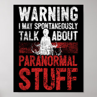 Waarschuwing Spookjacht Paranormaal onderzoeker Poster