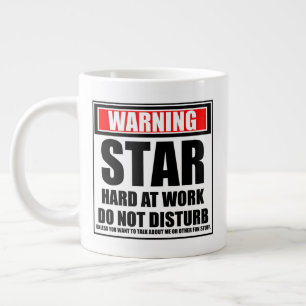 Waarschuwing Star Hard At Work niet storen Grote Koffiekop