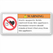 Waarschuwing Statisch magnetisch label (Voorkant)