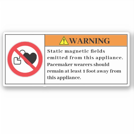 Waarschuwing Statisch magnetisch label (Voorkant)