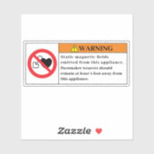 Waarschuwing Statisch magnetisch label (Vel)