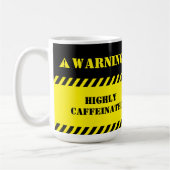 Waarschuwing sterk cafeïnehoudend koffiemok (Links)
