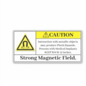 Waarschuwing Sterk magnetisch veldlabel Sticker (Voorkant)