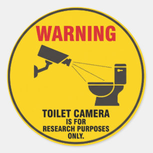 Waarschuwing sticker voor toilet camera Funny stic