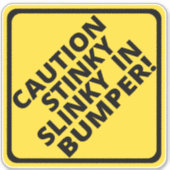 Waarschuwing Stinkende Slinky op bumper Sticker (Voorkant)