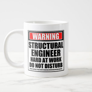 Waarschuwing structurele technicus hard op het wer grote koffiekop