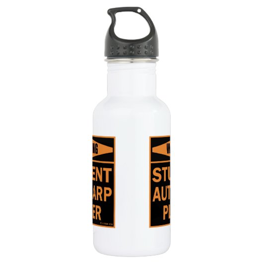 Waarschuwing! Student Autoharp Player! Waterfles (Achterkant)