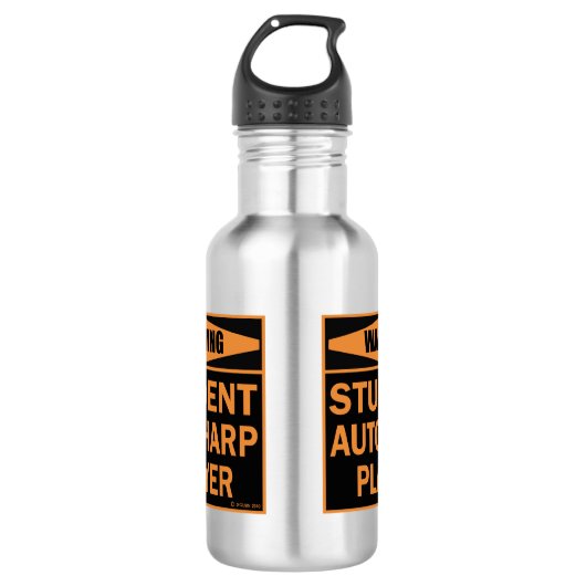 Waarschuwing! Student Autoharp Player! Waterfles (Voorkant)