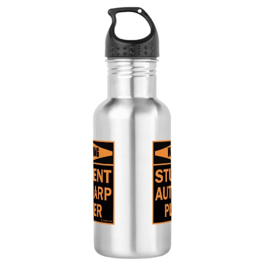 Waarschuwing! Student Autoharp Player! Waterfles (Achterkant)