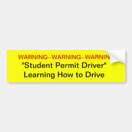 Waarschuwing Student autormit driver Bumpersticker