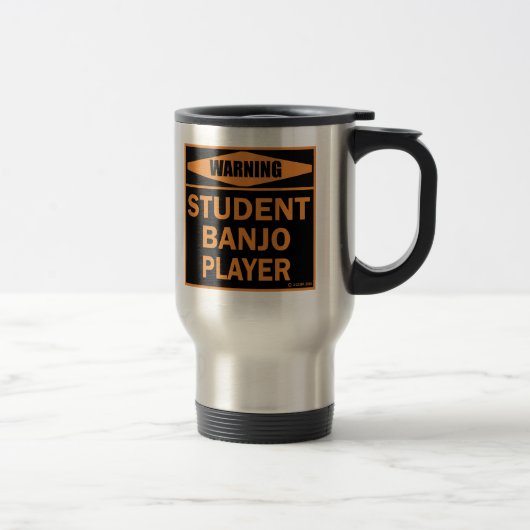 Waarschuwing! Student Banjo Player. Travel Mug Reisbeker (Rechts)