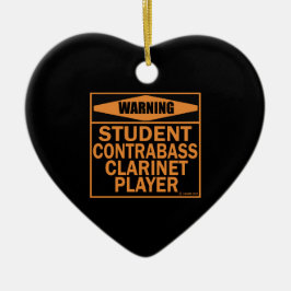 Waarschuwing! Student Contrabass Clarinet Player. Keramisch Ornament
