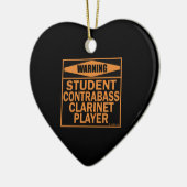 Waarschuwing! Student Contrabass Clarinet Player. Keramisch Ornament (Links)