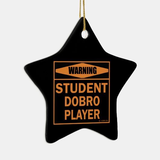 Waarschuwing! Student Dobro Player. Keramisch Ornament (Rechts)