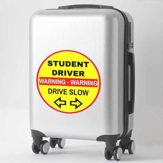 Waarschuwing Student Driver (Drive Slow) Gele Scho Sticker (Koffer)