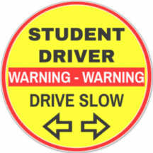 Waarschuwing Student Driver (Drive Slow) Gele Scho