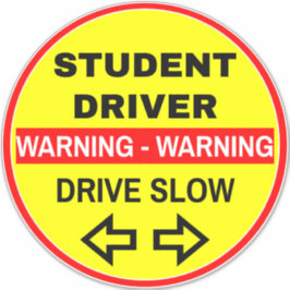 Waarschuwing Student Driver (Drive Slow) Gele Scho Sticker