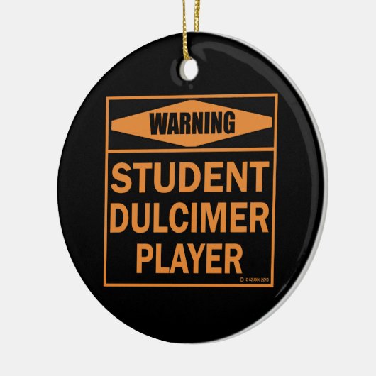 Waarschuwing! Student Dulcimer Player. Keramisch Ornament (Links)