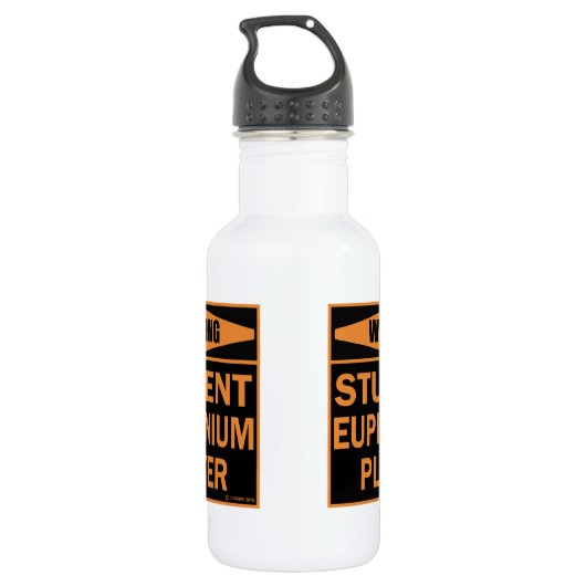 Waarschuwing! Student Euphonium Player. Waterfles (Achterkant)