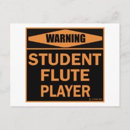 Waarschuwing Student fluitspeler Briefkaart