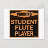 Waarschuwing Student fluitspeler Briefkaart (Voorkant)