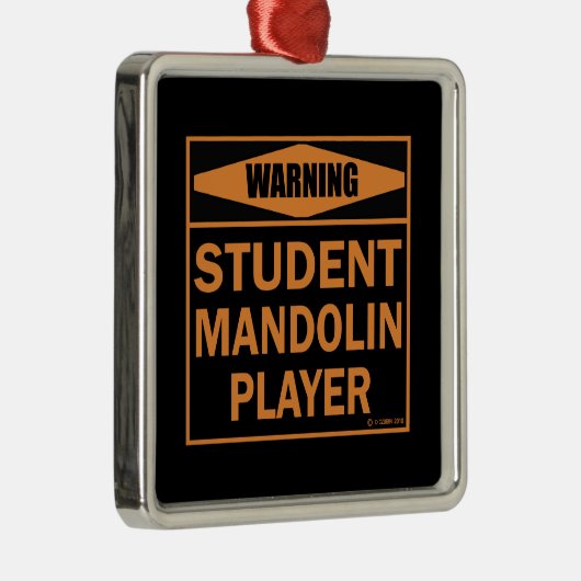 Waarschuwing! Student Mandolin Player! Metalen Ornament (Rechts)