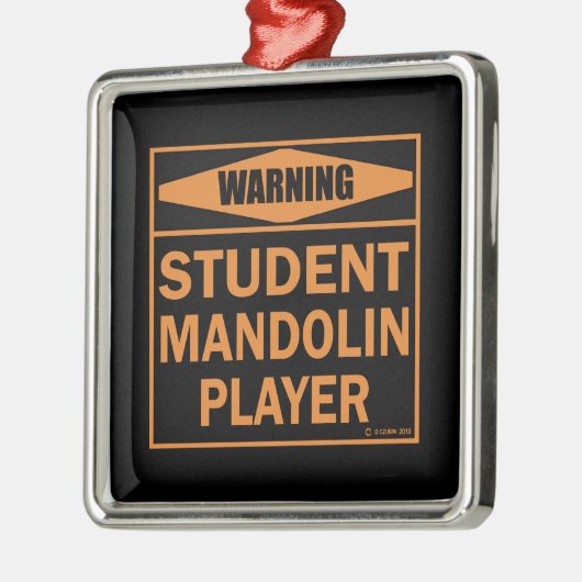 Waarschuwing! Student Mandolin Player! Metalen Ornament (Links)