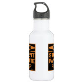 Waarschuwing! Student Pan Fluit Speler! Roestvast  Waterfles (Achterkant)