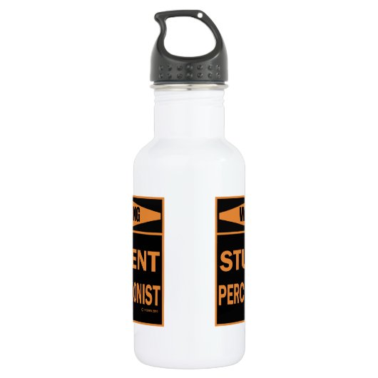 Waarschuwing! Student Percussionist! Waterfles (Achterkant)