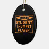 Waarschuwing! Student Trompettist! Keramisch Ornament (Links)