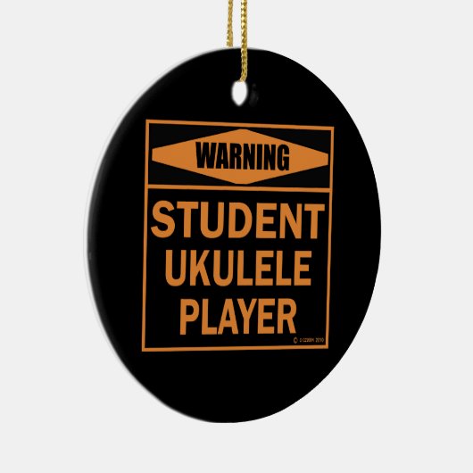 Waarschuwing! Student Ukulele Player. Keramisch Ornament (Rechts)