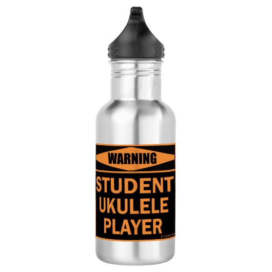 Waarschuwing! Student Ukulele Player. Waterfles (Rechts)