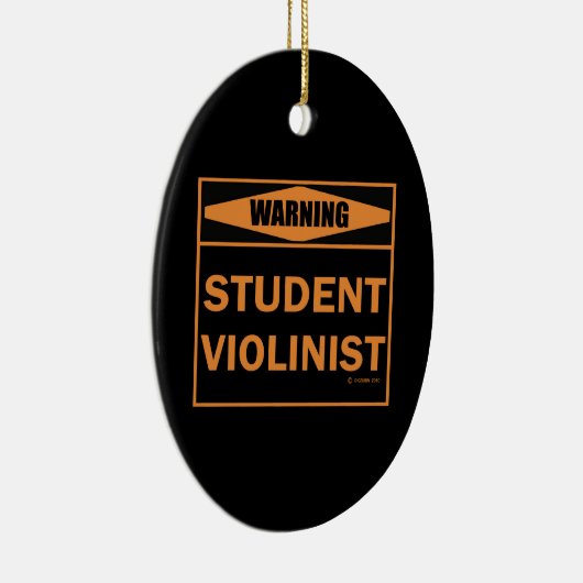 Waarschuwing! Student Violinist! Keramisch Ornament (Rechts)