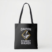 Waarschuwing Student Walker Amputatie Been Disabil Tote Bag (Voorkant)