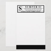 waarschuwing surfer briefpapier (Voorkant / Achterkant)