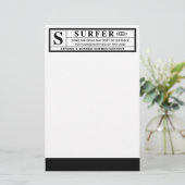 waarschuwing surfer briefpapier (Staand voorkant)