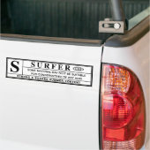 waarschuwing surfer bumpersticker (Op Truck)