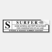 waarschuwing surfer bumpersticker (Voorkant)
