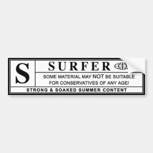 waarschuwing surfer bumpersticker
