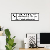 waarschuwing surfer poster (Thuiskantoor)