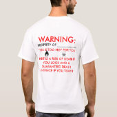 WAARSCHUWING T-SHIRT (Achterkant)