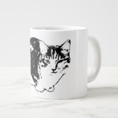 Waarschuwing Tabby Cat Ink Portrait Mok (Voorkant rechts)